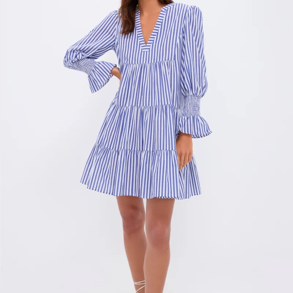 Pomander Place Tuckernuck Blue Striped Cotton Poplin Kenzo Dress Size L